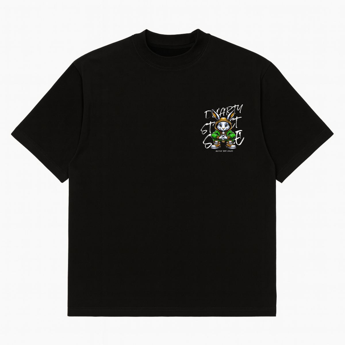 Camiseta Oversized DUARTY Street Bunny preta