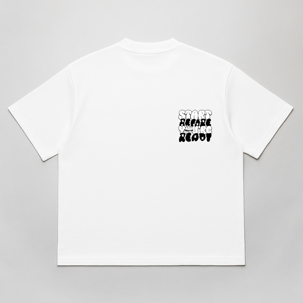 Camiseta Oversized DUARTY Street Before You´Re READY Branca
