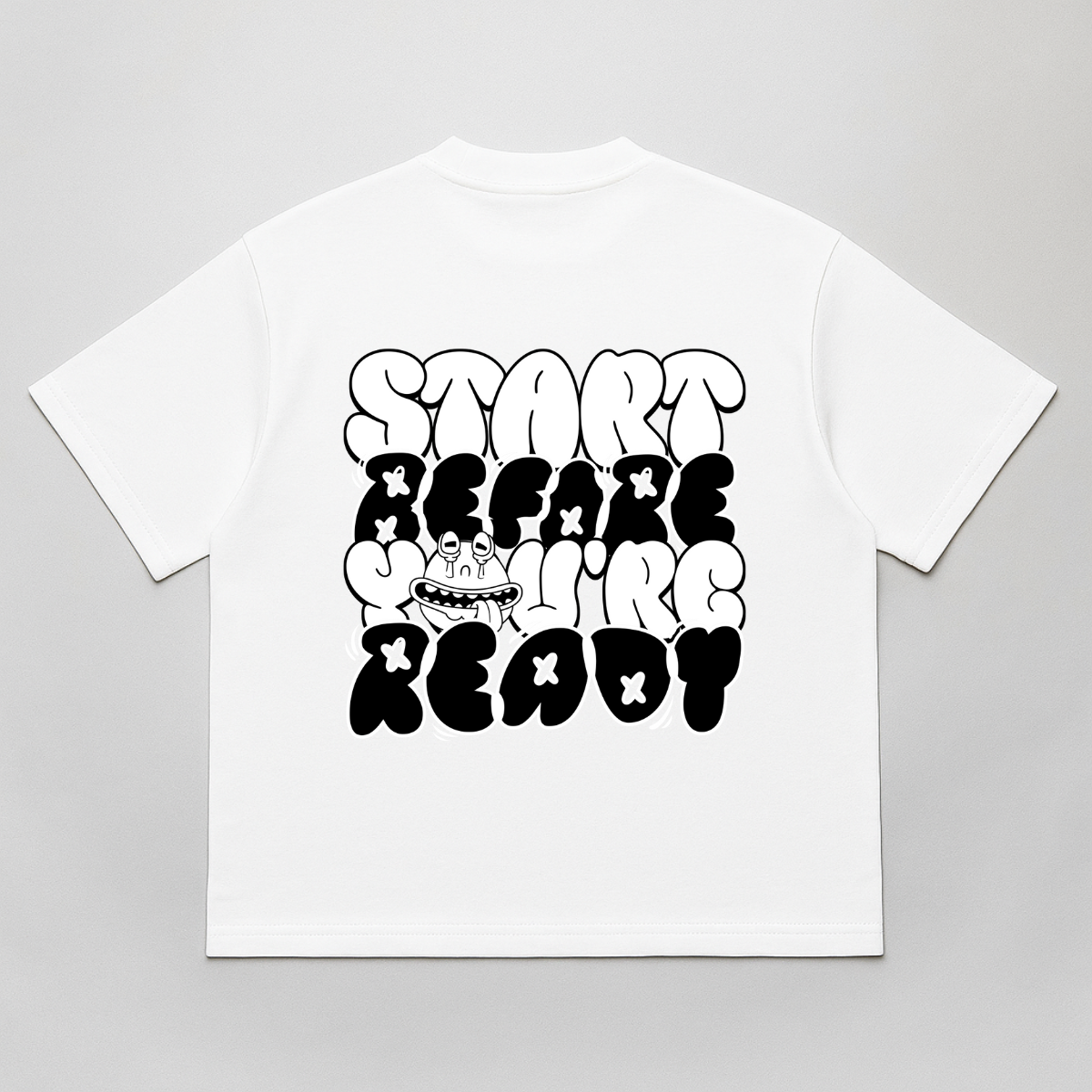 Camiseta Oversized DUARTY Street Before You´Re READY Branca