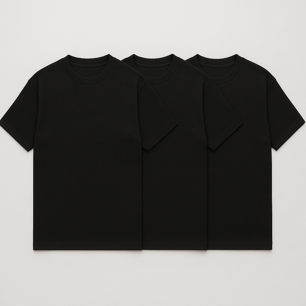 Kit 3 Camisetas Oversized basic preta