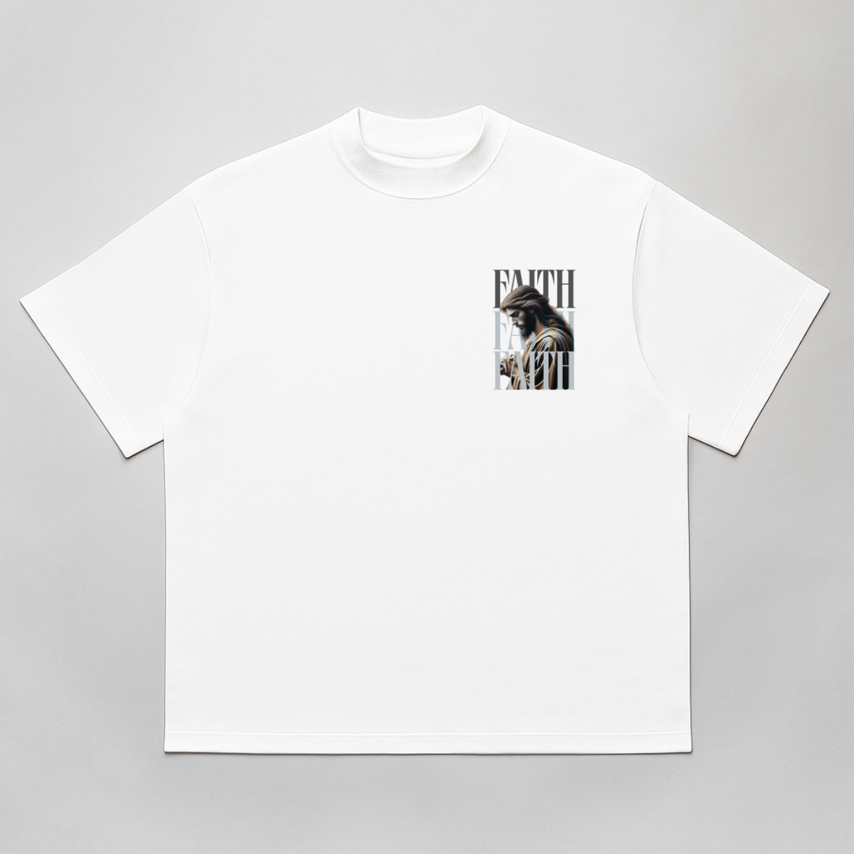 Camiseta Oversized Back Faith branca