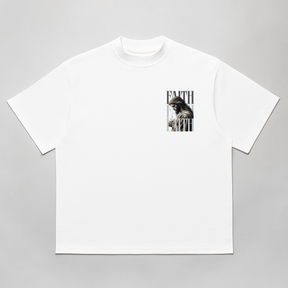 Camiseta Oversized Back Faith branca