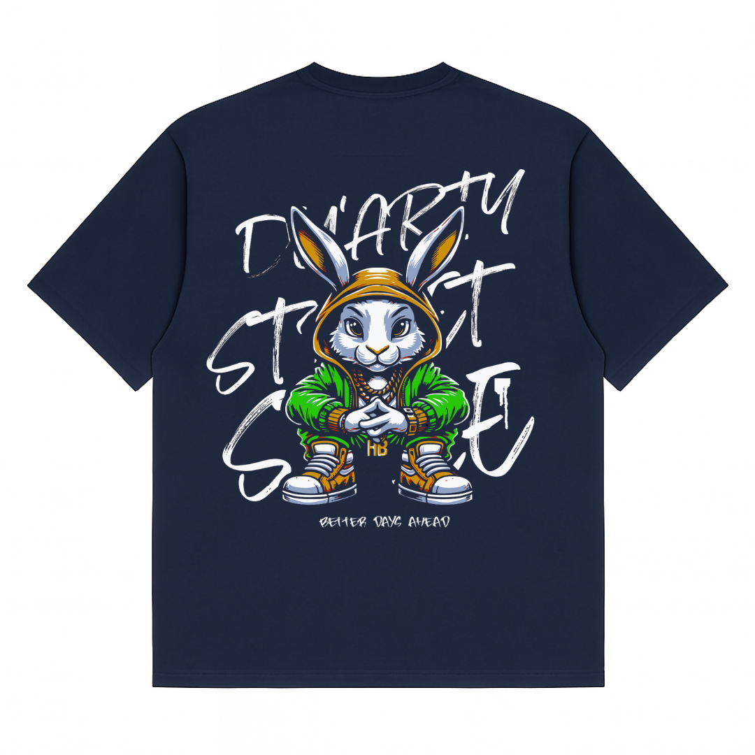 Camiseta Oversized DUARTY Street Bunny preta