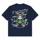 Camiseta Oversized DUARTY Street Bunny preta