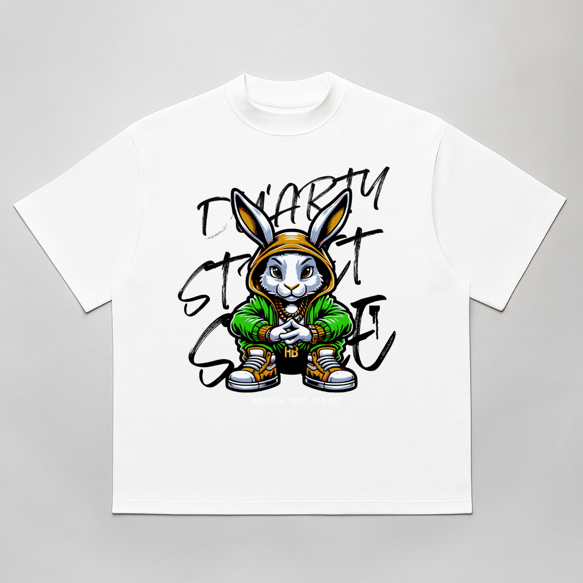 Camiseta Oversized DUARTY Street Bunny Branca